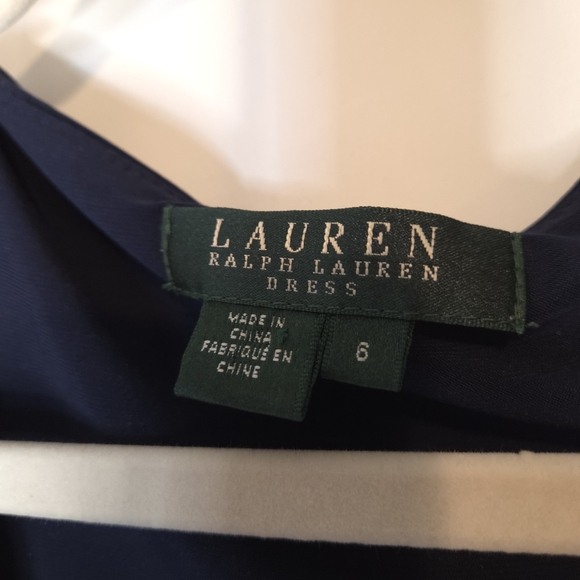 Lauren Ralph Lauren Women's Midnight Blue Midi Ruching 1/2 Sleeve Dress Size 6 - Picture 7 of 10